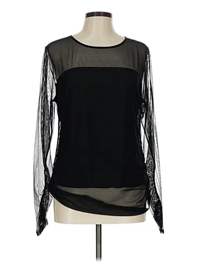 Pre-owned Dkny Long Sleeve Blouse In Black