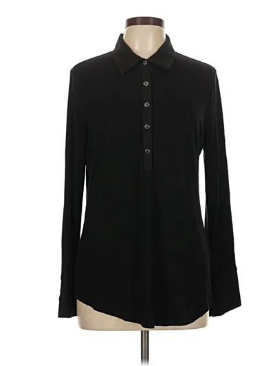 Pre-owned Dkny Long Sleeve Blouse In Black