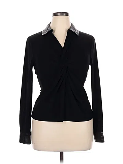 Pre-owned Dkny Long Sleeve Blouse In Black