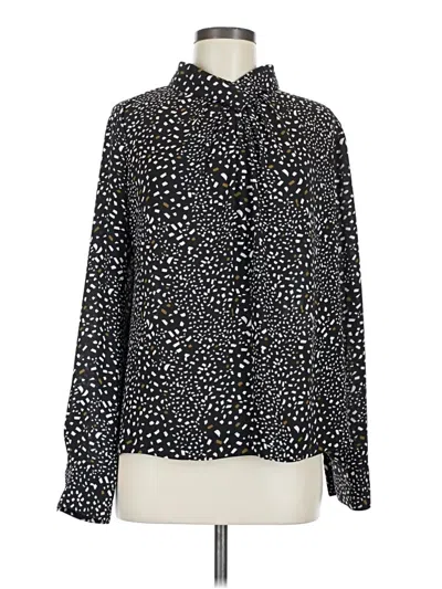 Pre-owned Dkny Long Sleeve Blouse In Black