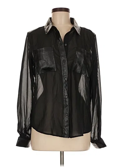 Pre-owned Dkny Long Sleeve Blouse In Black