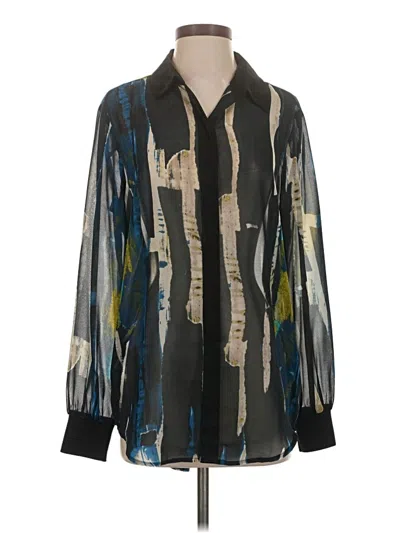 Pre-owned Dkny Long Sleeve Blouse In Black