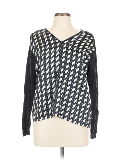 Pre-owned Dkny Long Sleeve Blouse In Black