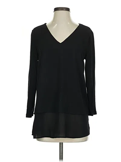 Pre-owned Dkny Long Sleeve Blouse In Black
