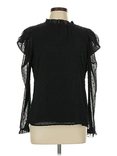 Pre-owned Dkny Long Sleeve Blouse In Black