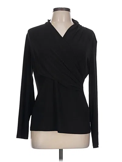 Pre-owned Dkny Long Sleeve Blouse In Black