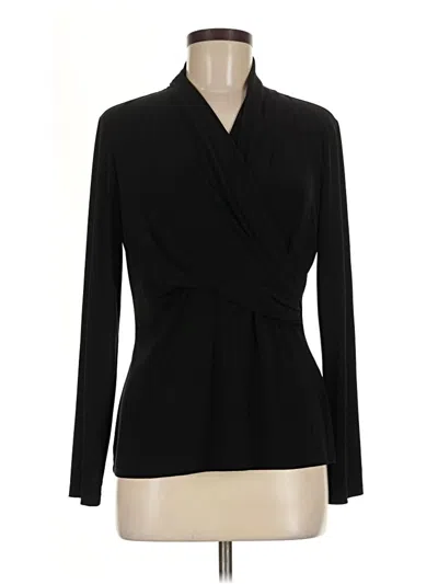 Pre-owned Dkny Long Sleeve Blouse In Black