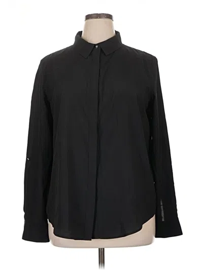 Pre-owned Dkny Long Sleeve Blouse In Black