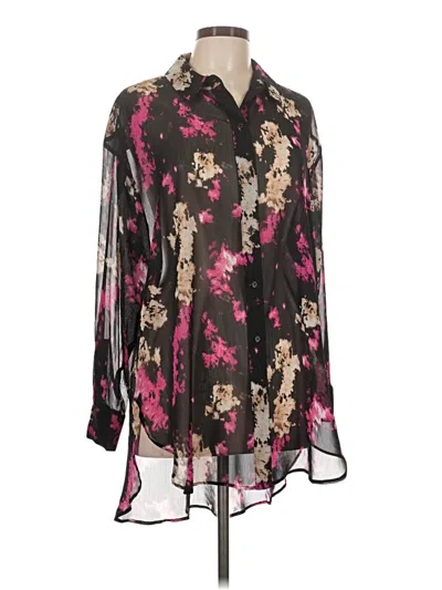 Pre-owned Dkny Long Sleeve Blouse In Black