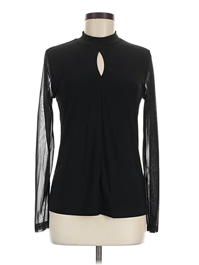 Pre-owned Dkny Long Sleeve Blouse In Black