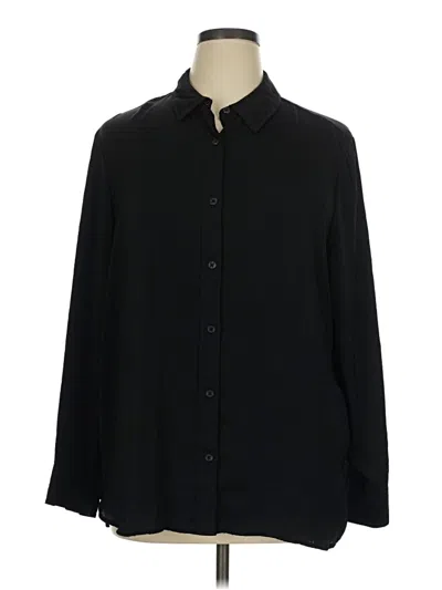 Pre-owned Dkny Long Sleeve Blouse In Black