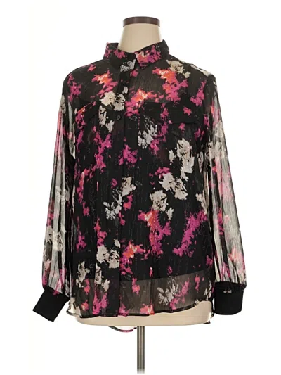 Pre-owned Dkny Long Sleeve Blouse In Black