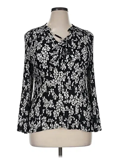 Pre-owned Dkny Long Sleeve Blouse In Black