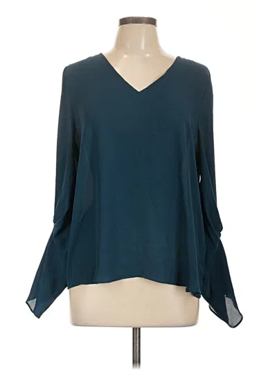 Pre-owned Dkny Long Sleeve Blouse In Blue