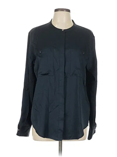 Pre-owned Dkny Long Sleeve Blouse In Blue