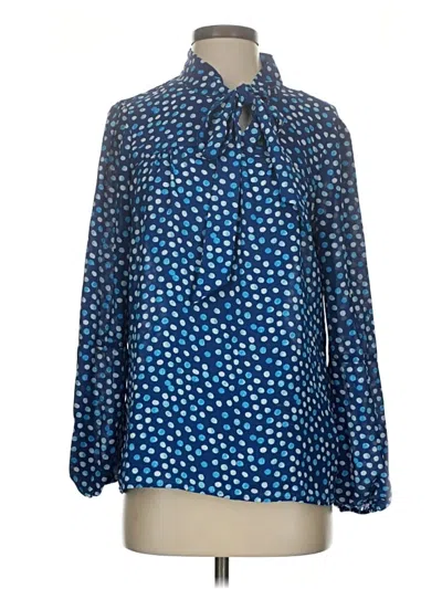 Pre-owned Dkny Long Sleeve Blouse In Blue