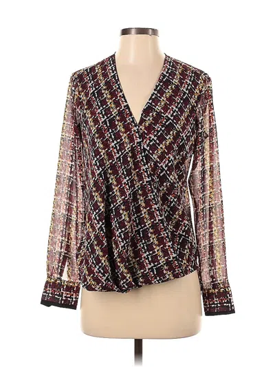 Pre-owned Dkny Long Sleeve Blouse In Brown