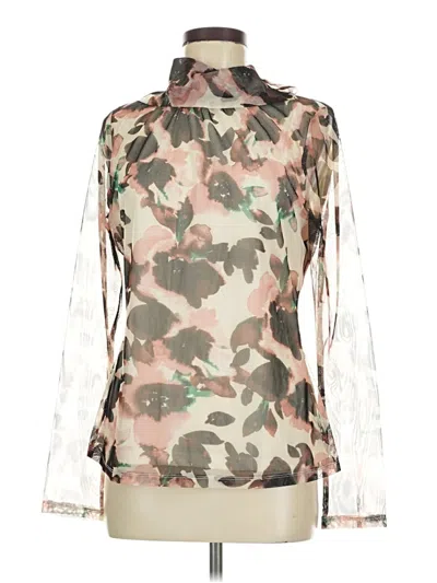 Pre-owned Dkny Long Sleeve Blouse In Brown