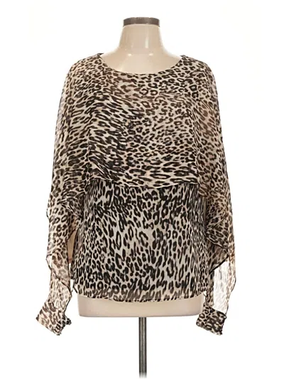 Pre-owned Dkny Long Sleeve Blouse In Brown