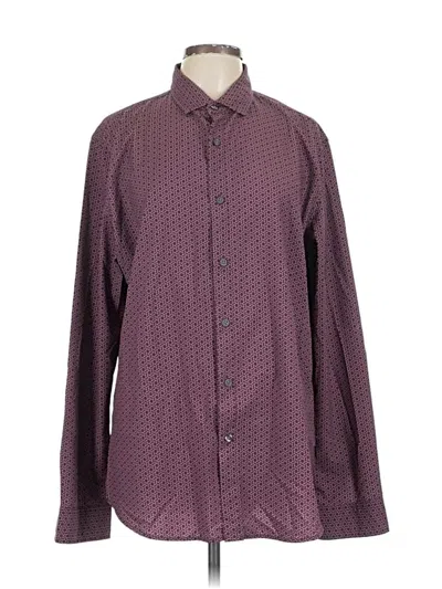 Pre-owned Dkny Long Sleeve Blouse In Burgundy