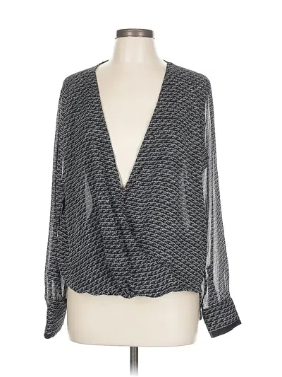 Pre-owned Dkny Long Sleeve Blouse In Gray