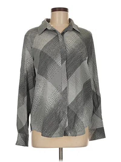 Dkny Long Sleeve Blouse In Gray