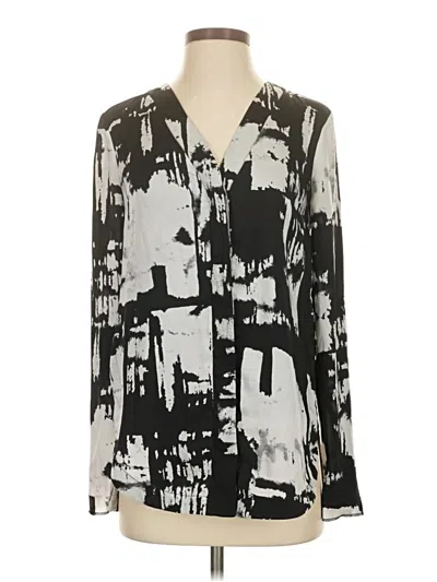 Pre-owned Dkny Long Sleeve Blouse In Gray