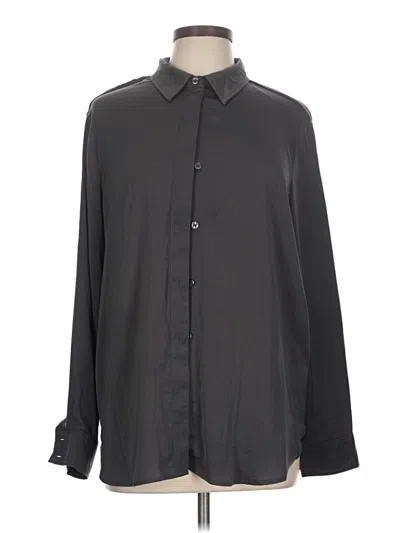 Pre-owned Dkny Long Sleeve Blouse In Gray