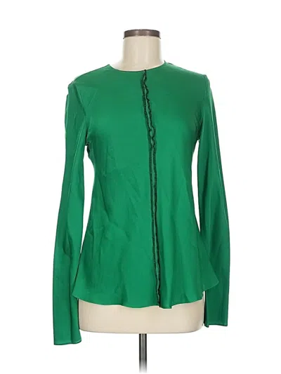 Pre-owned Dkny Long Sleeve Blouse In Green