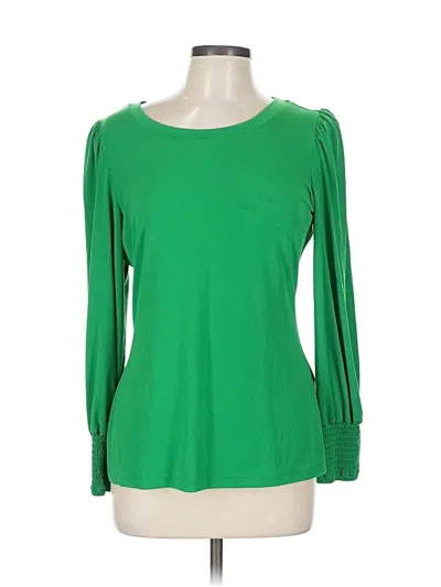 Pre-owned Dkny Long Sleeve Blouse In Green