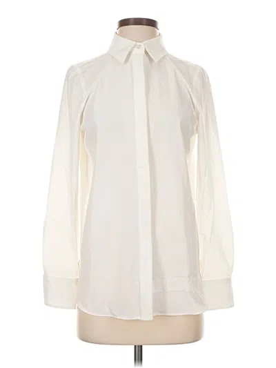 Pre-owned Dkny Long Sleeve Blouse In Ivory