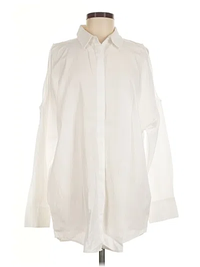 Pre-owned Dkny Long Sleeve Blouse In Ivory