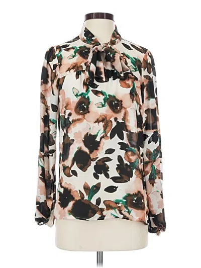 Pre-owned Dkny Long Sleeve Blouse In Ivory