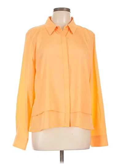Pre-owned Dkny Long Sleeve Blouse In Orange