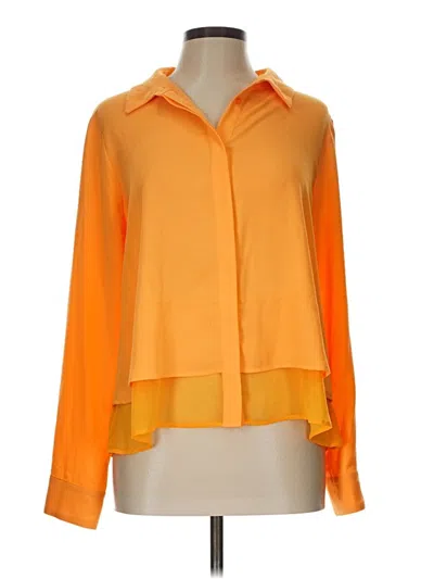 Pre-owned Dkny Long Sleeve Blouse In Orange