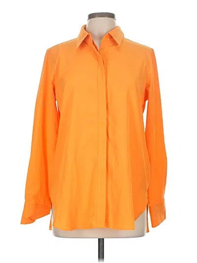 Pre-owned Dkny Long Sleeve Blouse In Orange