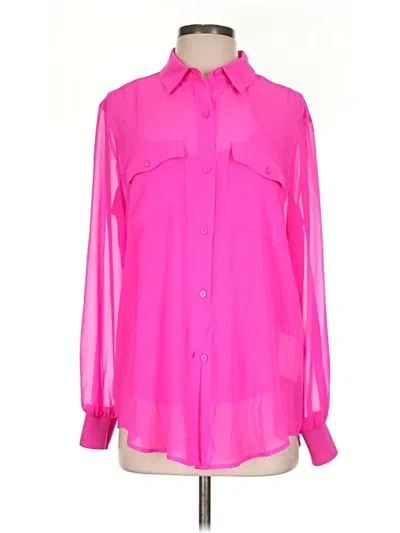 Dkny Long Sleeve Blouse In Animal Print