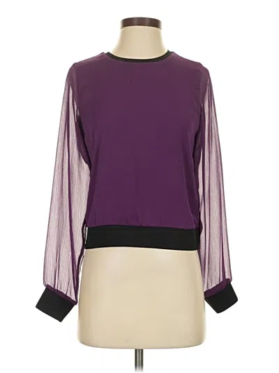 Pre-owned Dkny Long Sleeve Blouse In Purple