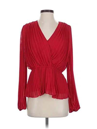 Pre-owned Dkny Long Sleeve Blouse In Red