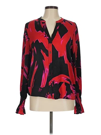 Pre-owned Dkny Long Sleeve Blouse In Red