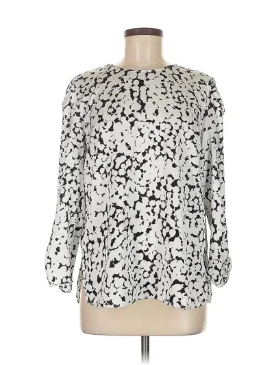 Pre-owned Dkny Long Sleeve Blouse In Silver