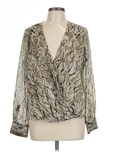 Pre-owned Dkny Long Sleeve Blouse In Silver