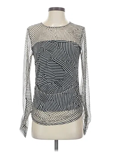 Pre-owned Dkny Long Sleeve Blouse In Silver