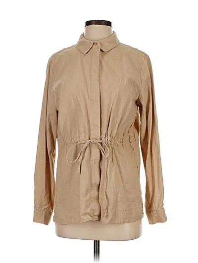 Pre-owned Dkny Long Sleeve Blouse In Tan