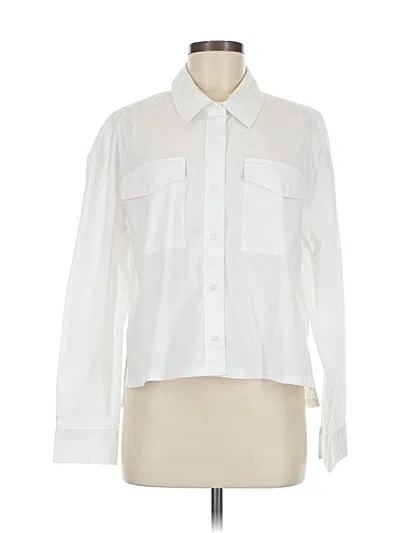 Pre-owned Dkny Long Sleeve Blouse In White