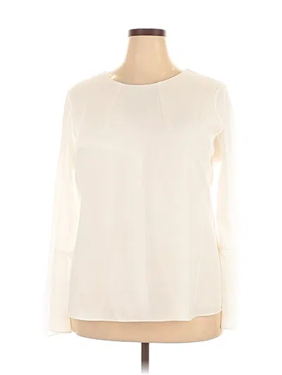Pre-owned Dkny Long Sleeve Blouse In White