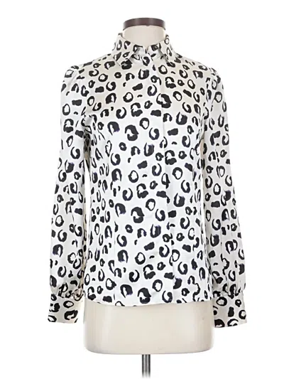 Pre-owned Dkny Long Sleeve Blouse In White
