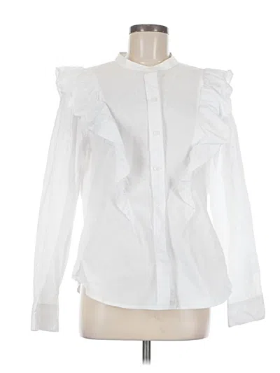 Pre-owned Dkny Long Sleeve Blouse In White