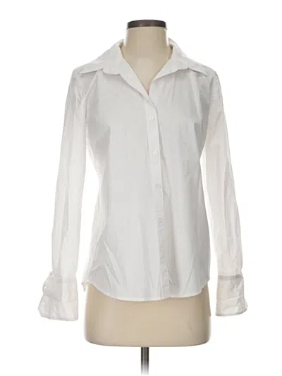 Pre-owned Dkny Long Sleeve Blouse In White