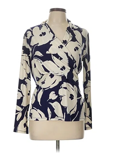 Pre-owned Dkny Long Sleeve Blouse In White